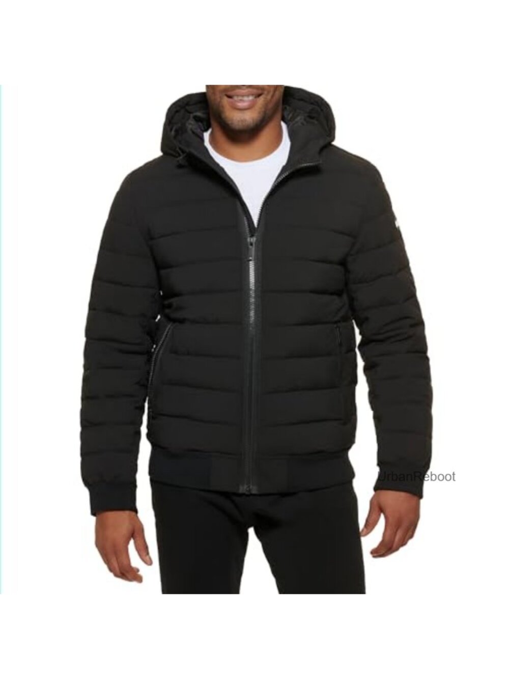Quilted Performance Hooded Bomber Coat Wind Water Resistant